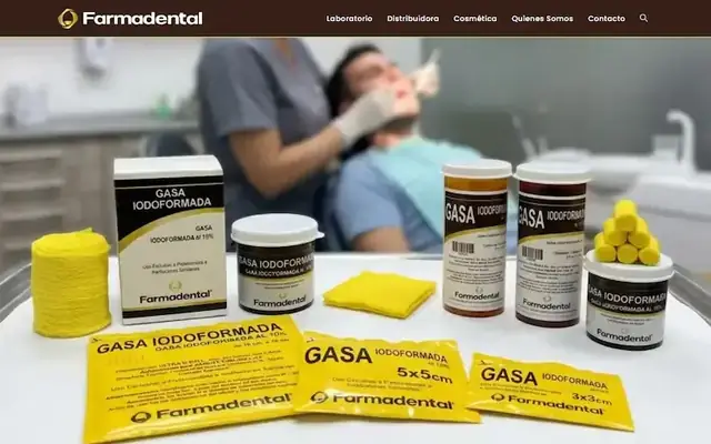 Sitio web de farmadental.com.ar: Laboratorio y distribuidora de insumos odontológicos