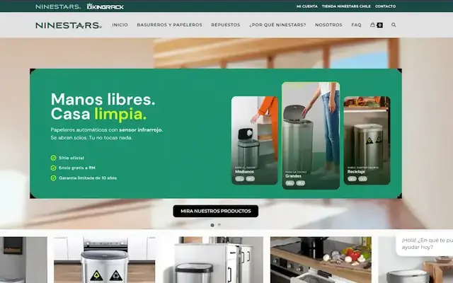 Sitio web de ninestars.cl: Tienda oficial de papeleros automáticos