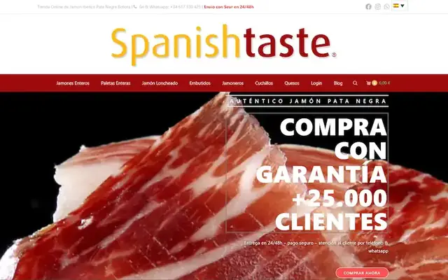 Sitio web de spanishtaste.es: Tienda online de jamón ibérico y embutidos